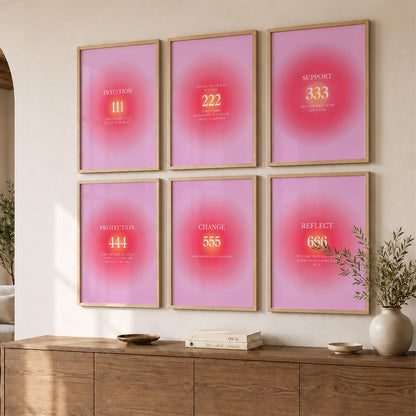 Daily Affirmations Wall Art Set of 6 Framed Prints for Office
