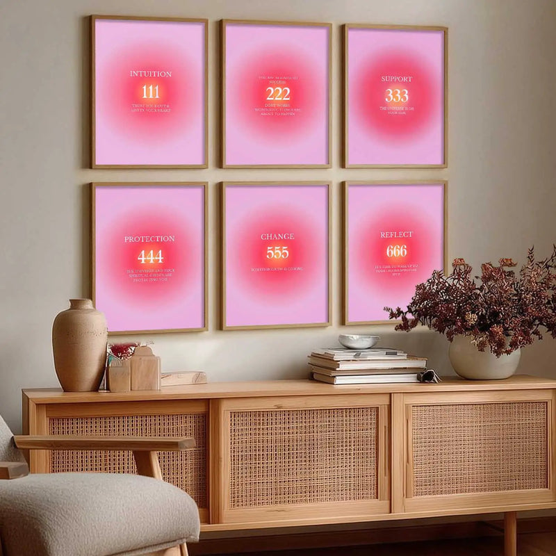 Daily Affirmations Big Aesthetic Wall Art Paintings with Frame for Living Room Bedroom