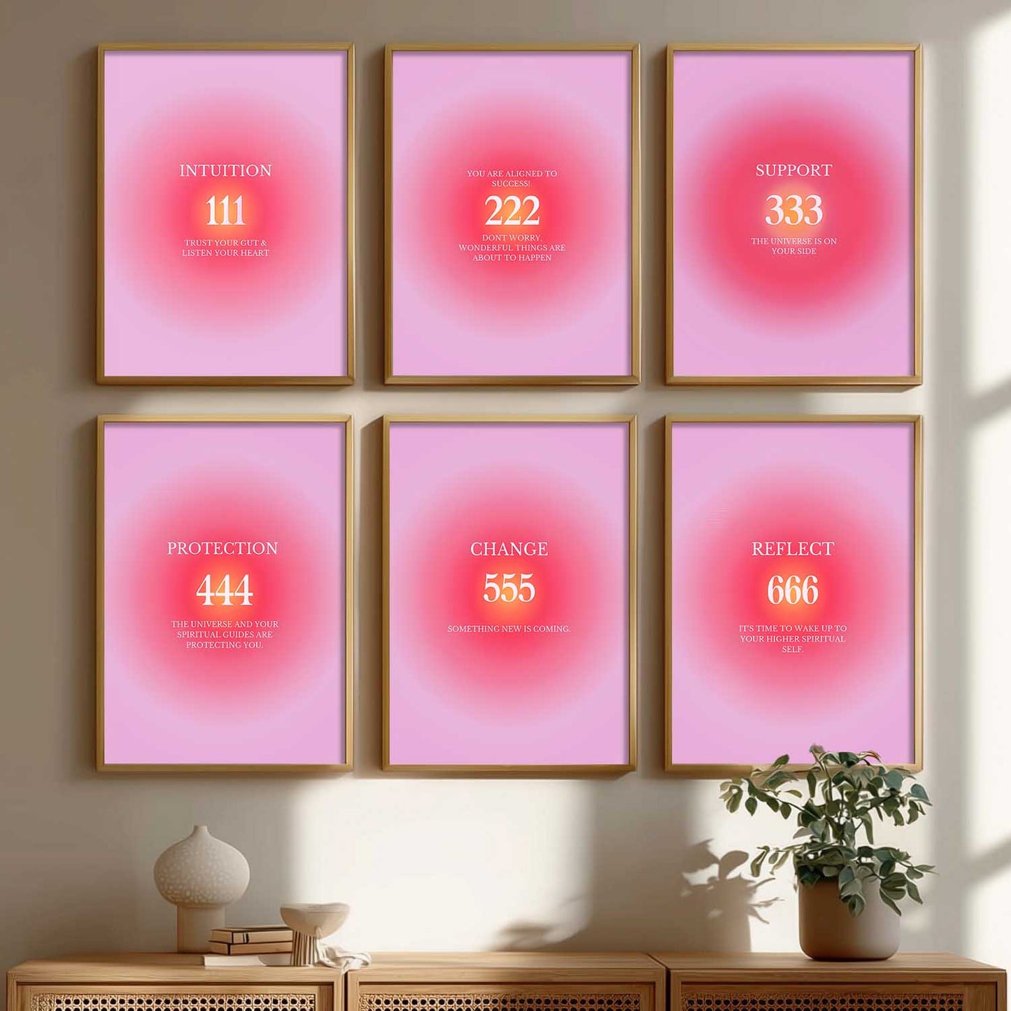 Daily Affirmations Big Aesthetic Wall Art Paintings with Frame for Living Room Bedroom