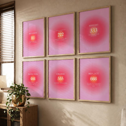Daily Affirmations Wall Art Set of 6 Framed Prints for Office