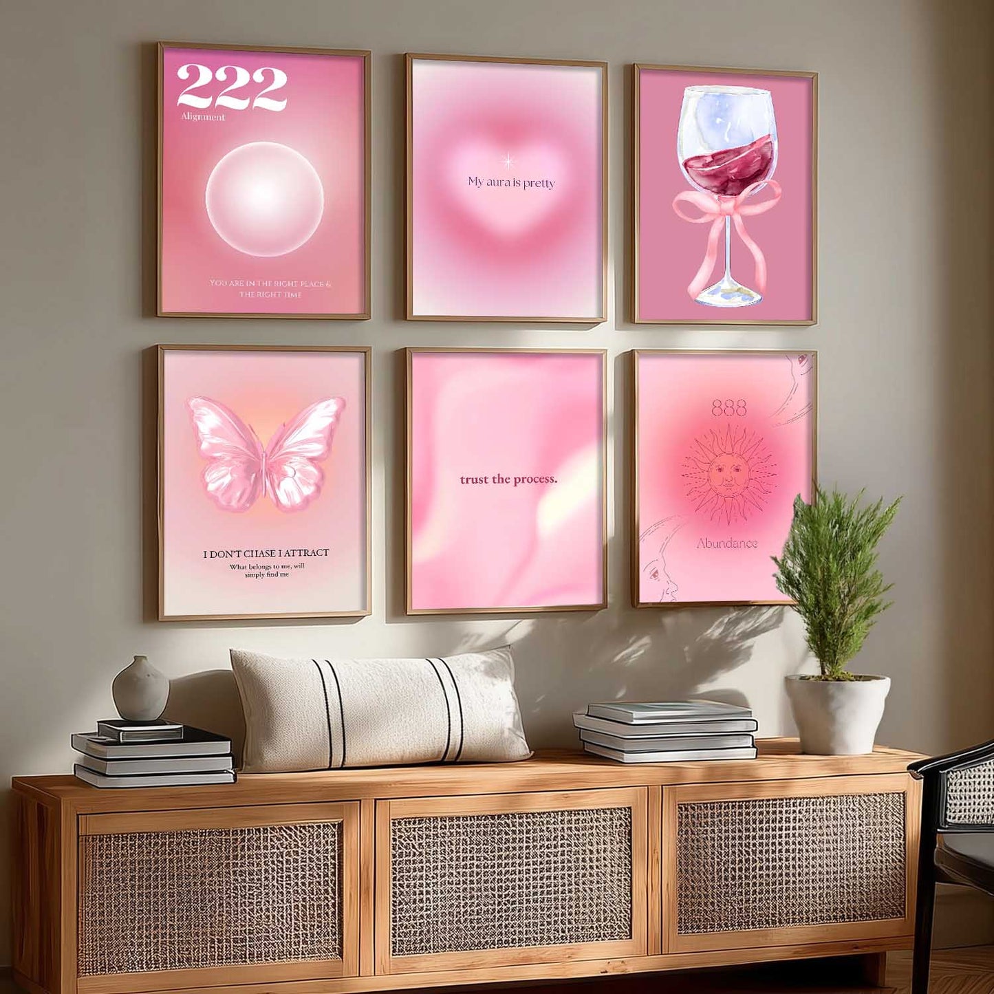 Daily Affirmation Postive Quotes Wall Art Paintings with Frame for Living Room Bedroom