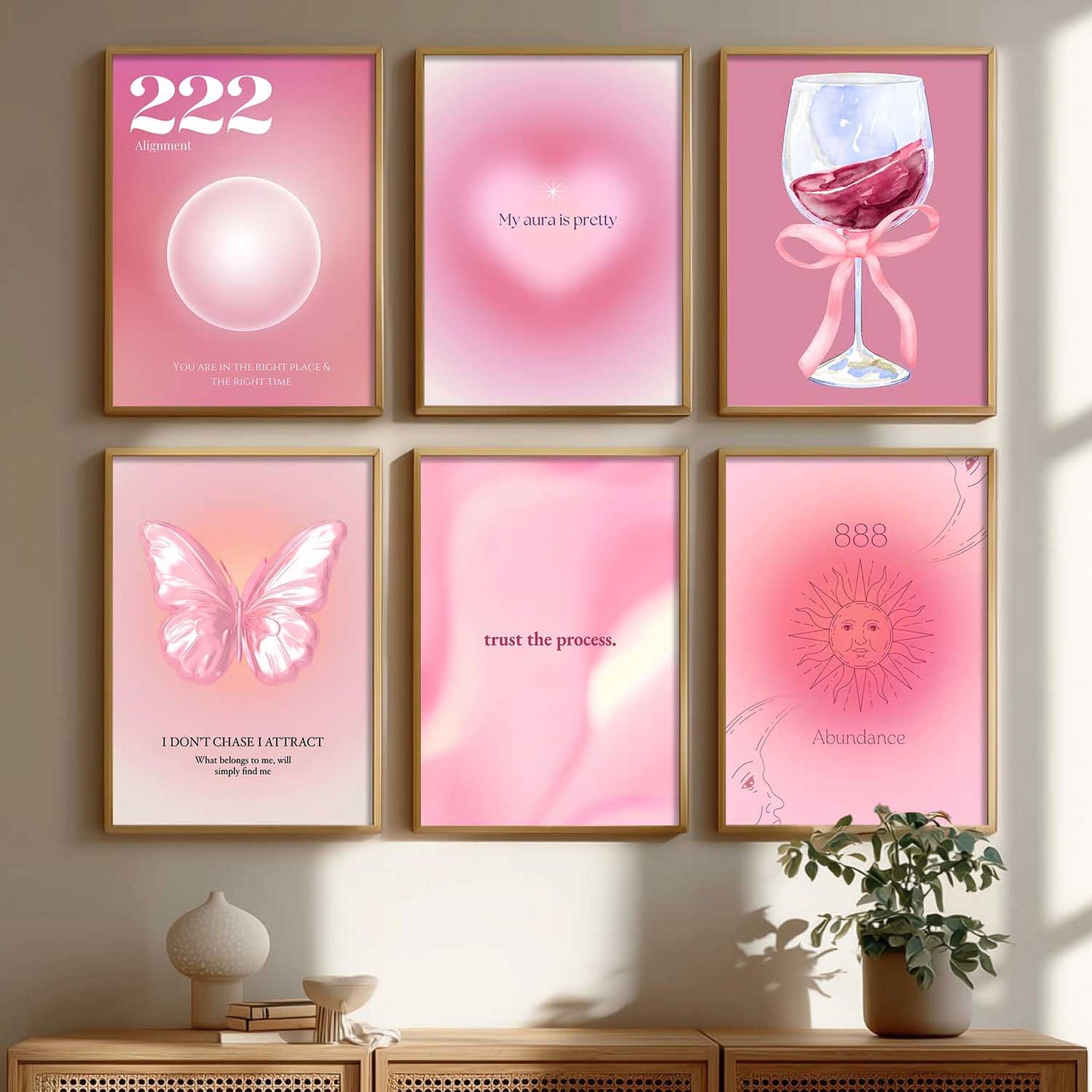 Daily Affirmation Postive Quotes Wall Art Paintings with Frame for Living Room Bedroom