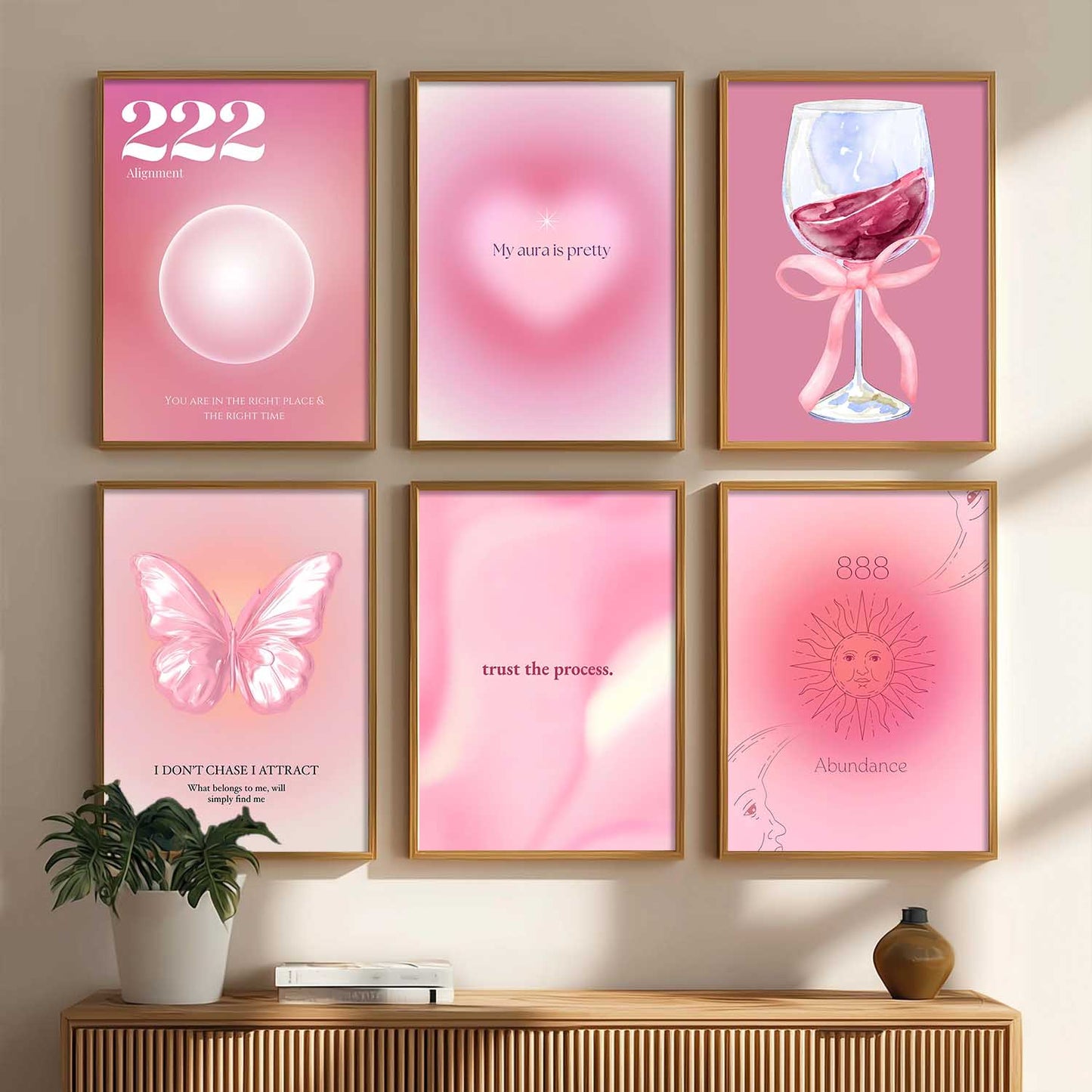 Daily Affirmation Postive Quotes Wall Art Paintings with Frame for Living Room Bedroom