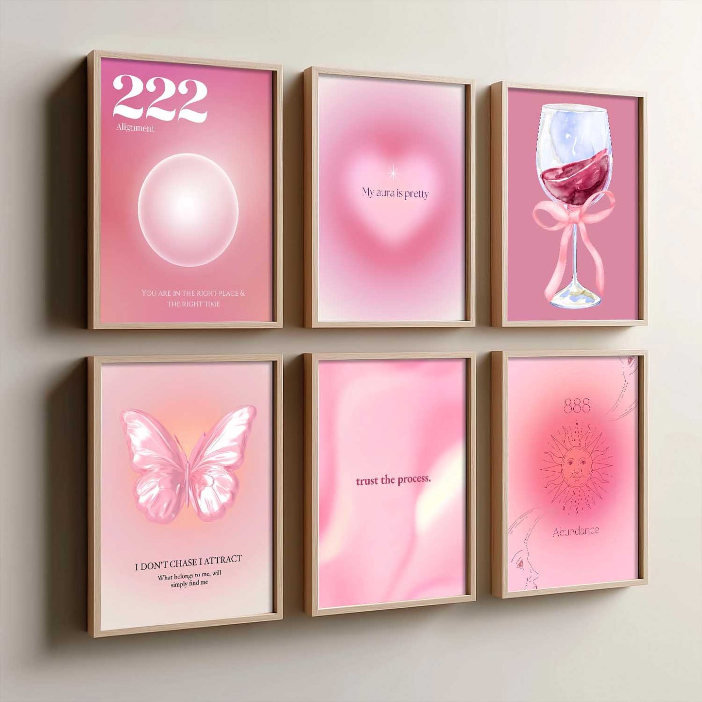 Daily Affirmation Postive Quotes Wall Art Paintings with Frame for Living Room Bedroom