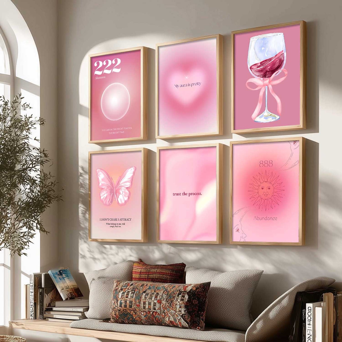 Daily Affirmation Postive Quotes Wall Art Paintings with Frame for Living Room Bedroom