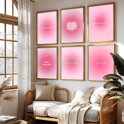 Daily Affirmations Big Aesthetic Wall Art Paintings with Frame for Living Room Bedroom