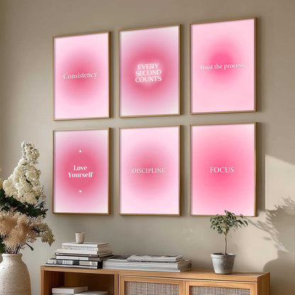 Daily Affirmations Big Aesthetic Wall Art Paintings with Frame for Living Room Bedroom