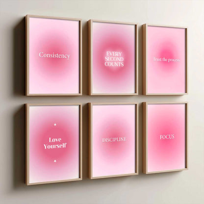 Daily Affirmations Big Aesthetic Wall Art Paintings with Frame for Living Room Bedroom