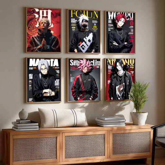 Anime Big Aesthetic Wall Art Paintings with Frame for Living Room Bedroom