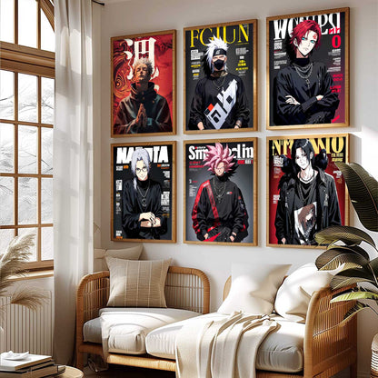 Anime Big Aesthetic Wall Art Paintings with Frame for Living Room Bedroom