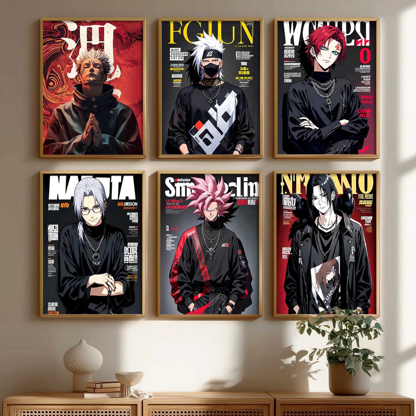 Anime Big Aesthetic Wall Art Paintings with Frame for Living Room Bedroom