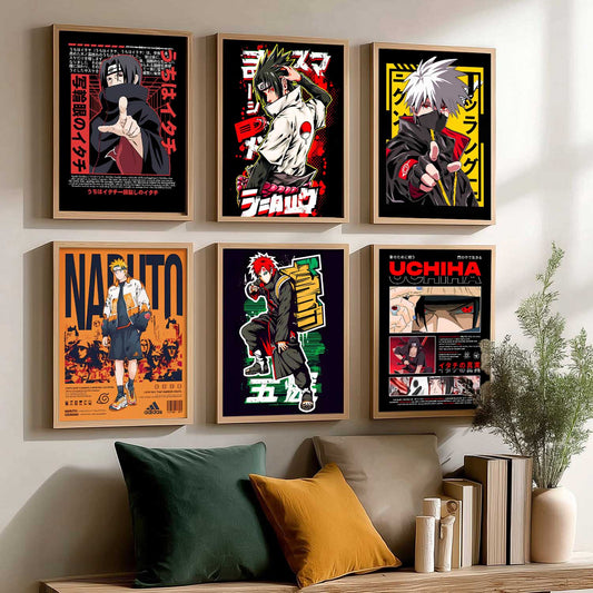 Japanese Anime Characters Big Aesthetic Wall Art Paintings with Frame for Living Room Bedroom