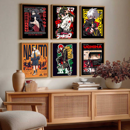 Japanese Anime Characters Big Aesthetic Wall Art Paintings with Frame for Living Room Bedroom