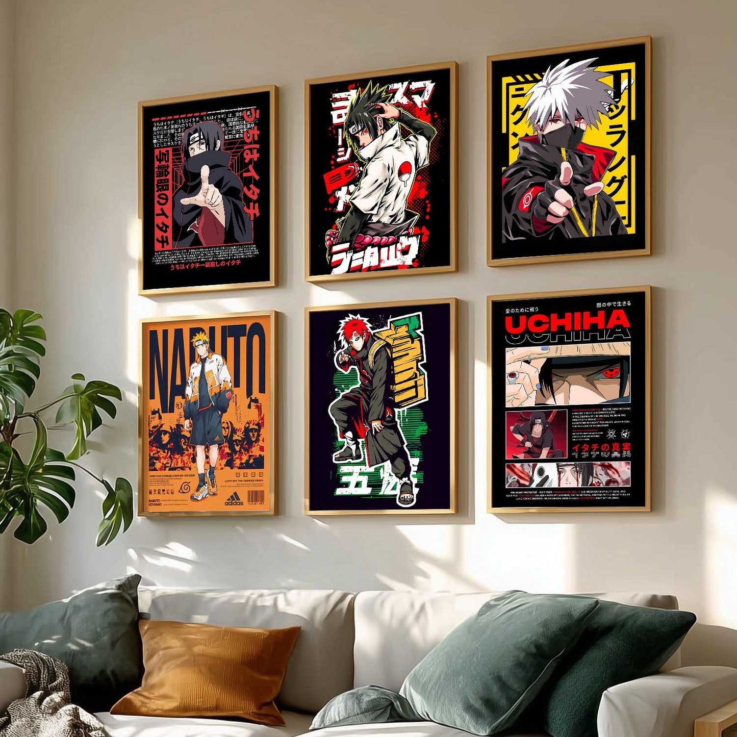 Japanese Anime Characters Big Aesthetic Wall Art Paintings with Frame for Living Room Bedroom