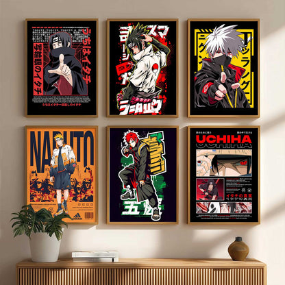 Japanese Anime Characters Big Aesthetic Wall Art Paintings with Frame for Living Room Bedroom