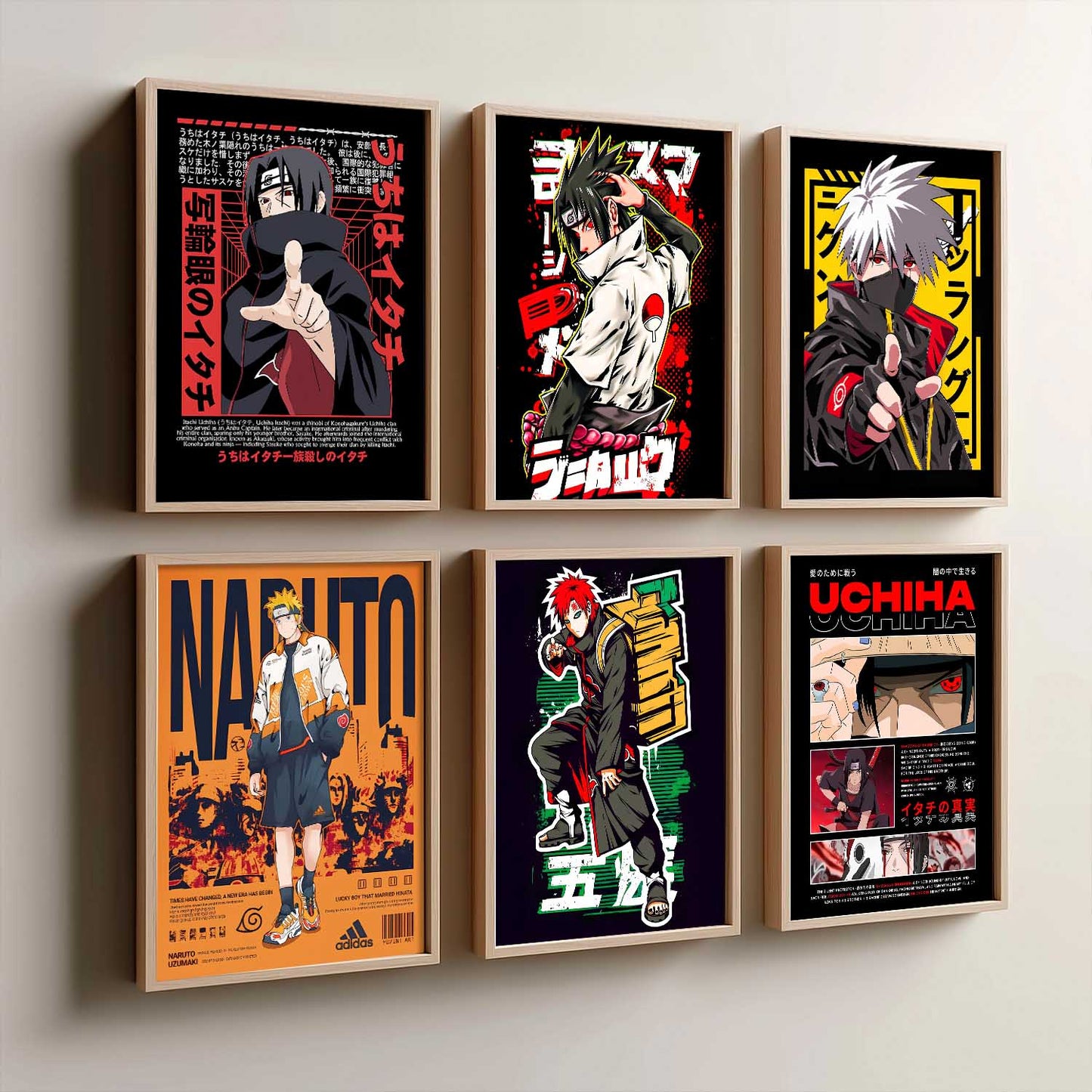 Japanese Anime Characters Big Aesthetic Wall Art Paintings with Frame for Living Room Bedroom