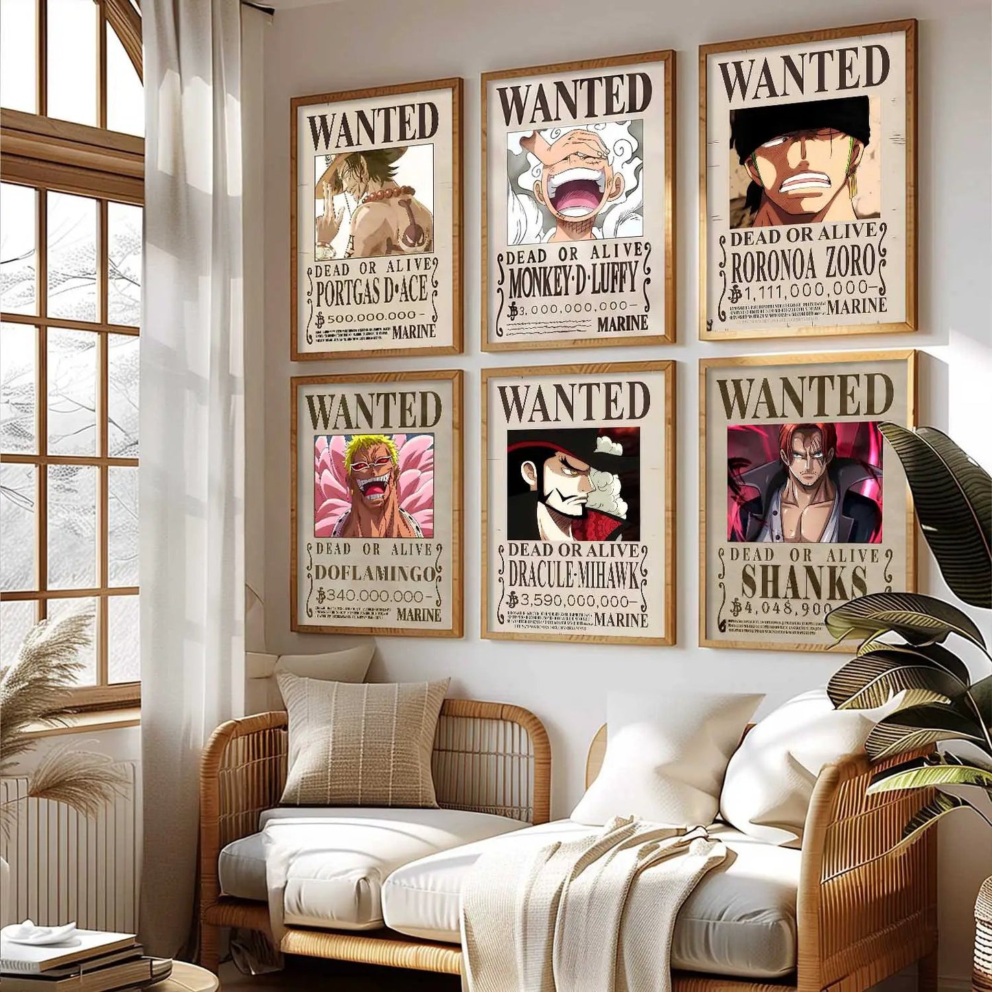 Japanese Anime Characters  Aesthetic Wall Art Paintings with Frame for Living Room Bedroom