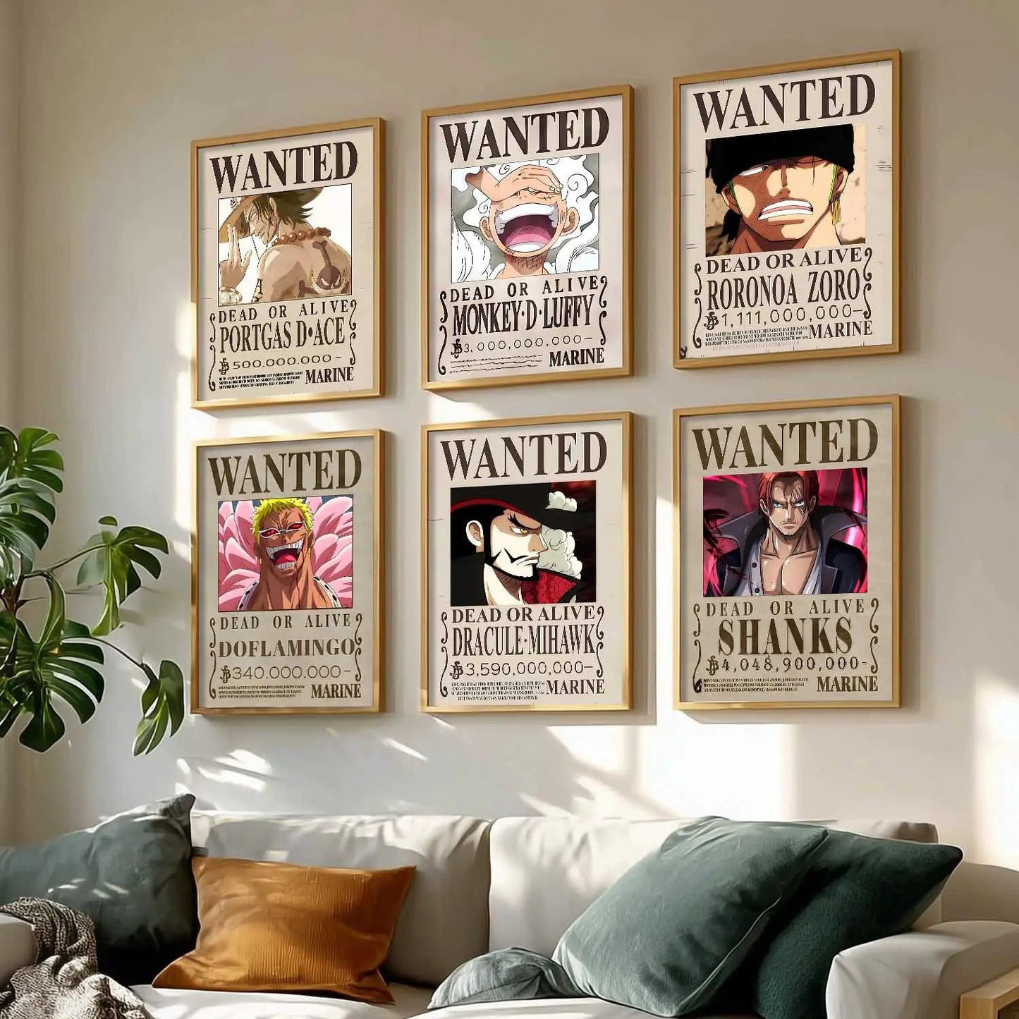 Japanese Anime Characters  Aesthetic Wall Art Paintings with Frame for Living Room Bedroom