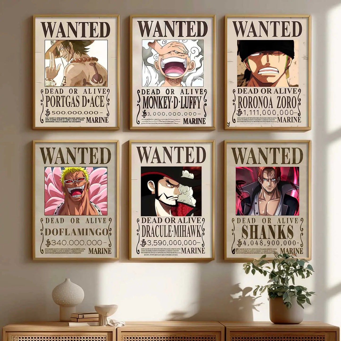 Japanese Anime Characters  Aesthetic Wall Art Paintings with Frame for Living Room Bedroom