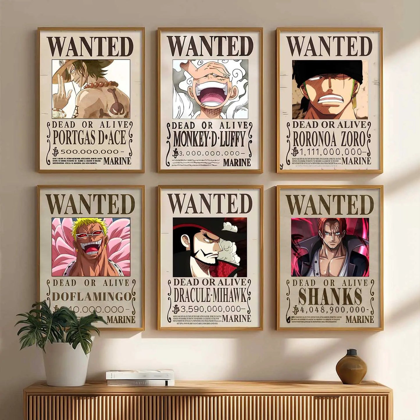 Japanese Anime Characters  Aesthetic Wall Art Paintings with Frame for Living Room Bedroom