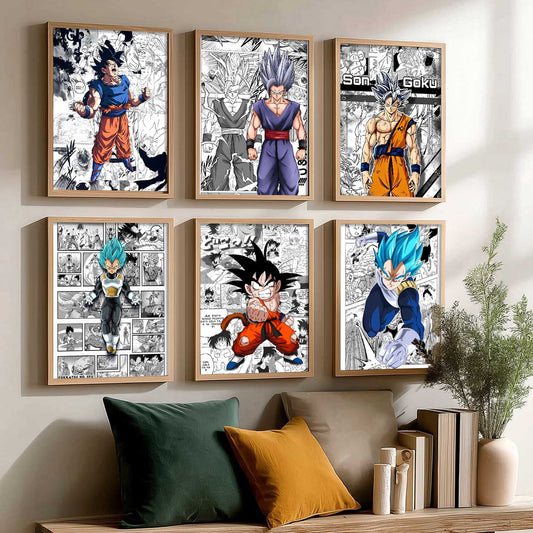 Japanese Anime Characters  Aesthetic Wall Art Paintings with Frame for Living Room Bedroom