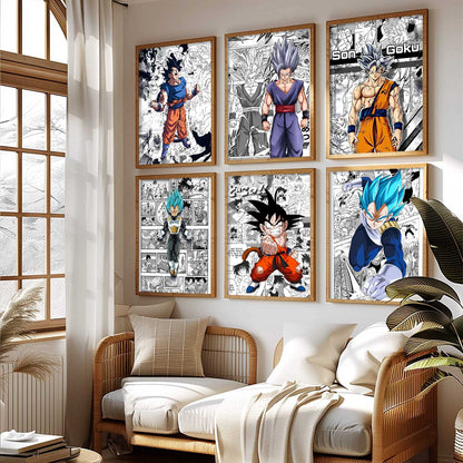 Japanese Anime Characters  Aesthetic Wall Art Paintings with Frame for Living Room Bedroom