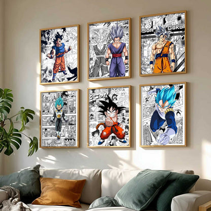 Japanese Anime Characters  Aesthetic Wall Art Paintings with Frame for Living Room Bedroom