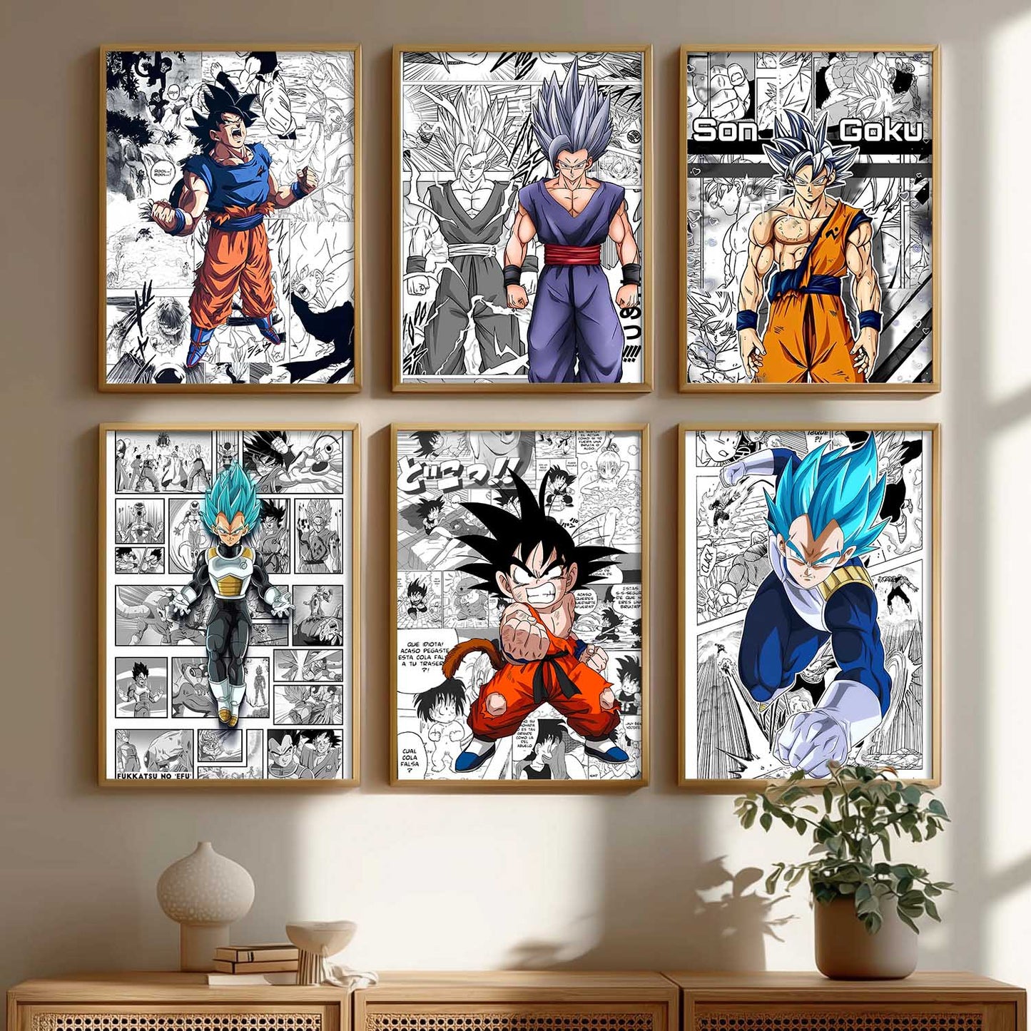 Japanese Anime Characters  Aesthetic Wall Art Paintings with Frame for Living Room Bedroom