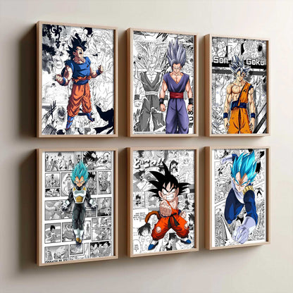 Japanese Anime Characters  Aesthetic Wall Art Paintings with Frame for Living Room Bedroom