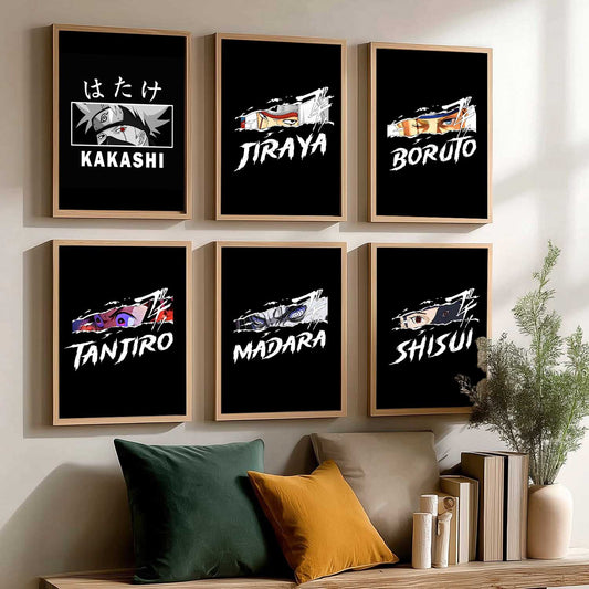 Japanese Anime Characters  Aesthetic Wall Art Paintings with Frame for Living Room Bedroom