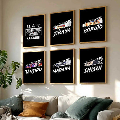 Japanese Anime Characters  Aesthetic Wall Art Paintings with Frame for Living Room Bedroom