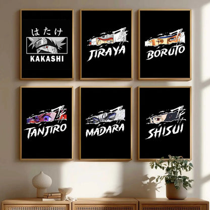 Japanese Anime Characters  Aesthetic Wall Art Paintings with Frame for Living Room Bedroom