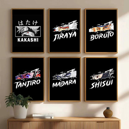 Japanese Anime Characters  Aesthetic Wall Art Paintings with Frame for Living Room Bedroom
