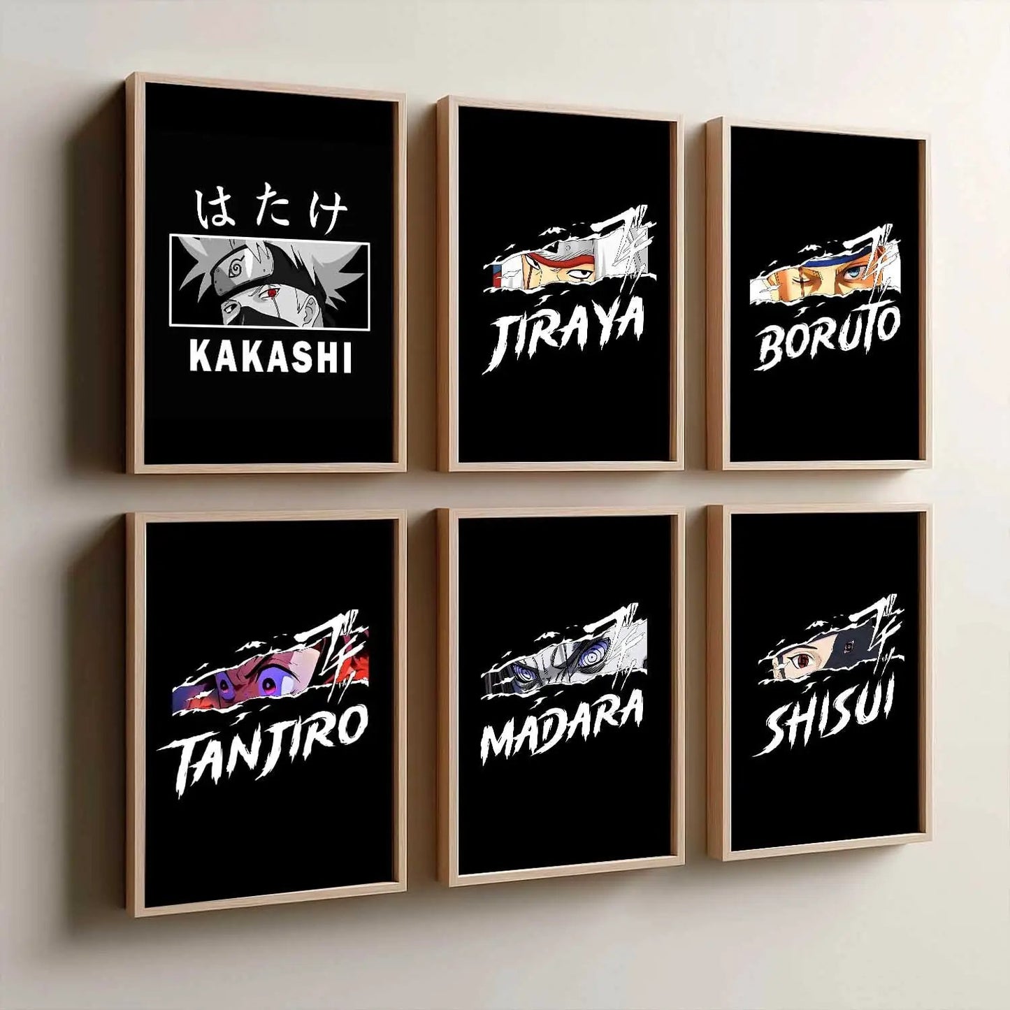 Japanese Anime Characters  Aesthetic Wall Art Paintings with Frame for Living Room Bedroom