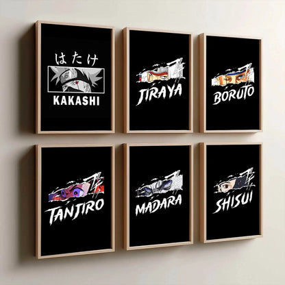 Japanese Anime Characters  Aesthetic Wall Art Paintings with Frame for Living Room Bedroom