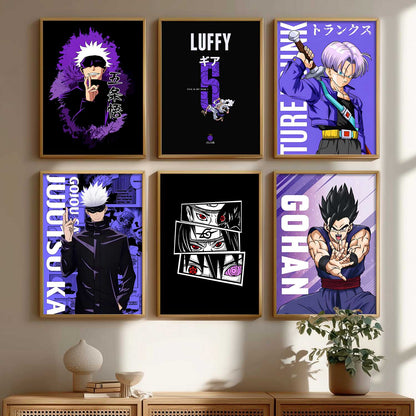 Japanese Anime Characters Big Aesthetic Wall Art Paintings with Frame for Living Room Bedroom