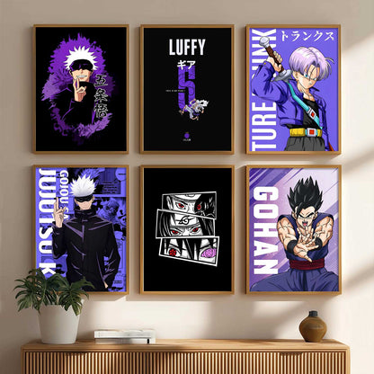 Japanese Anime Characters Big Aesthetic Wall Art Paintings with Frame for Living Room Bedroom