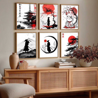 Japanese Anime Characters Big Aesthetic Wall Art Paintings with Frame for Living Room Bedroom