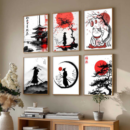 Japanese Anime Characters Big Aesthetic Wall Art Paintings with Frame for Living Room Bedroom