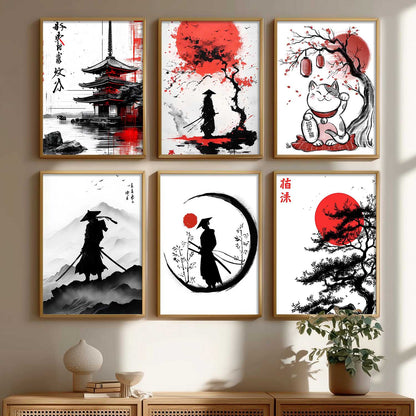 Japanese Anime Characters Big Aesthetic Wall Art Paintings with Frame for Living Room Bedroom