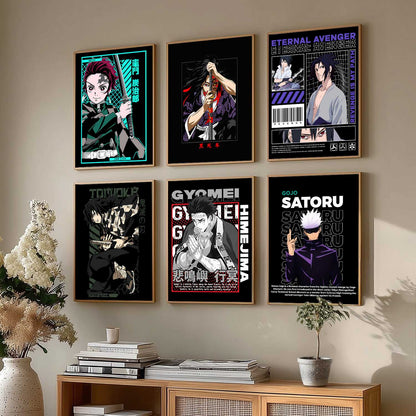 Japanese Anime Characters Big Aesthetic Wall Art Paintings with Frame for Living Room Bedroom