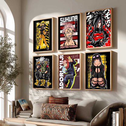 Japanese Anime Characters Big Aesthetic Wall Art Paintings with Frame for Living Room Bedroom