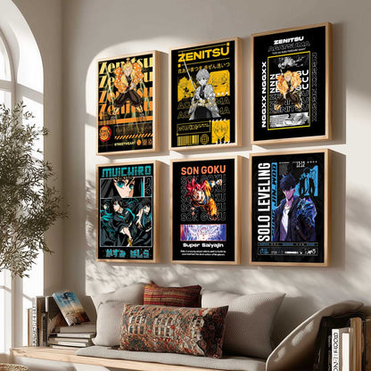 Japanese Anime Characters Big Aesthetic Wall Art Paintings with Frame for Living Room Bedroom