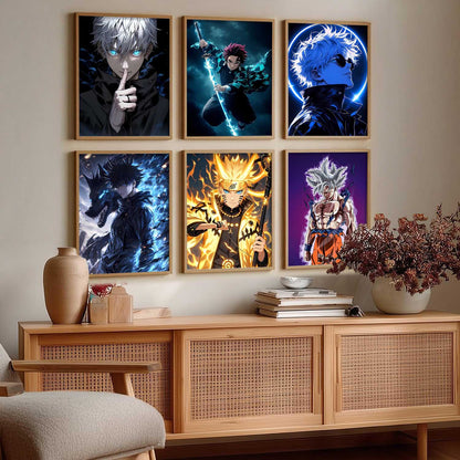 Japanese Anime Characters  Wall Art Paintings with Frame for Living Room Bedroom