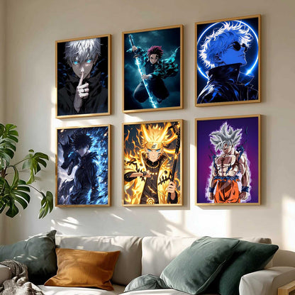 Japanese Anime Characters  Wall Art Paintings with Frame for Living Room Bedroom