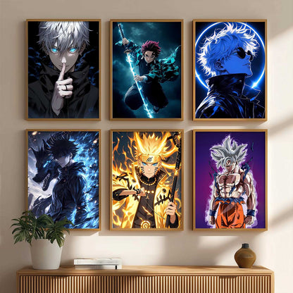 Japanese Anime Characters  Wall Art Paintings with Frame for Living Room Bedroom