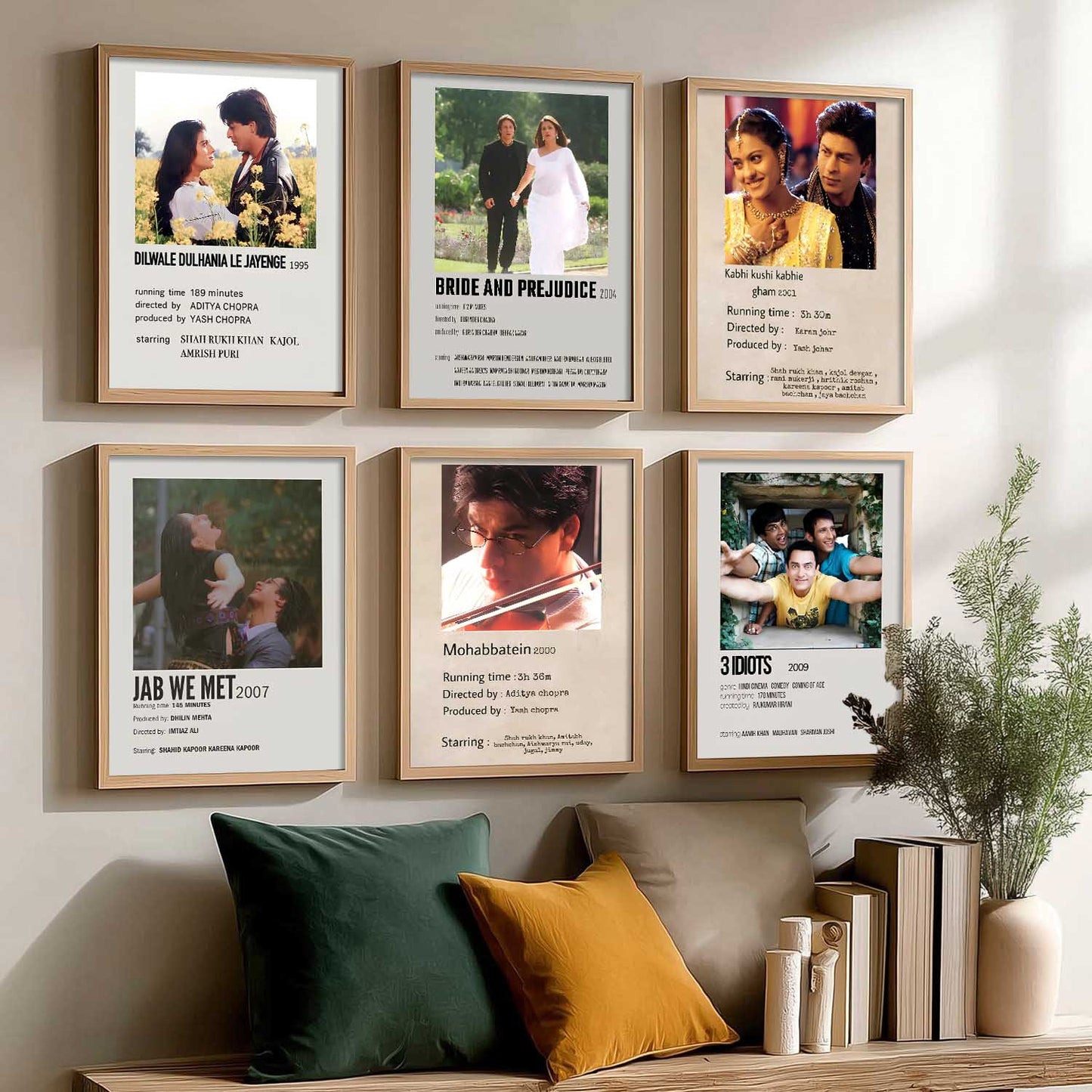 Bollywood Old Hindi Movies Wall Art Paintings with Frame for Living Room Bedroom