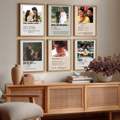 Bollywood Old Hindi Movies Wall Art Paintings with Frame for Living Room Bedroom