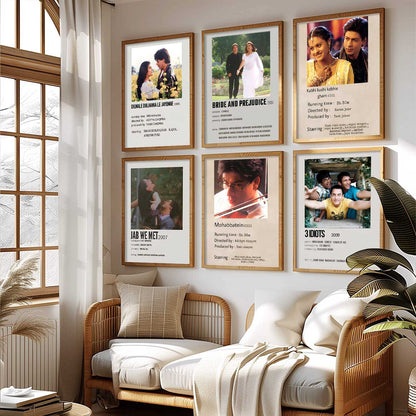 Bollywood Old Hindi Movies Wall Art Paintings with Frame for Living Room Bedroom