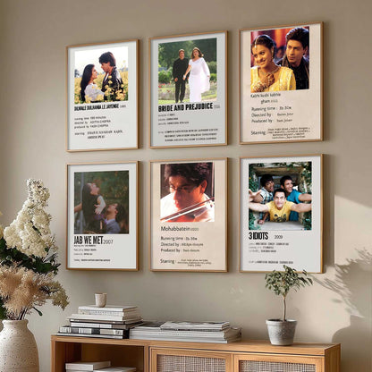 Bollywood Old Hindi Movies Wall Art Paintings with Frame for Living Room Bedroom